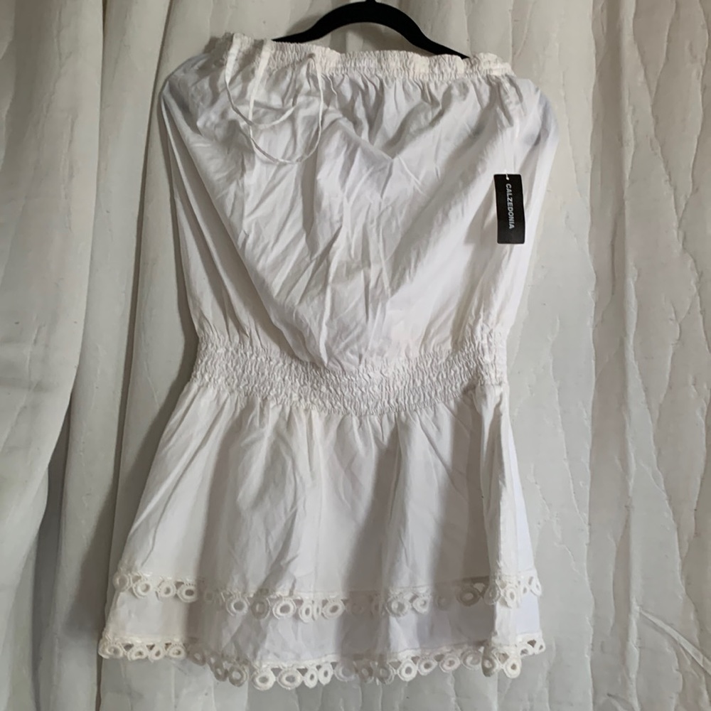 Calzedonia 100% White Cotton Bandeau Top M